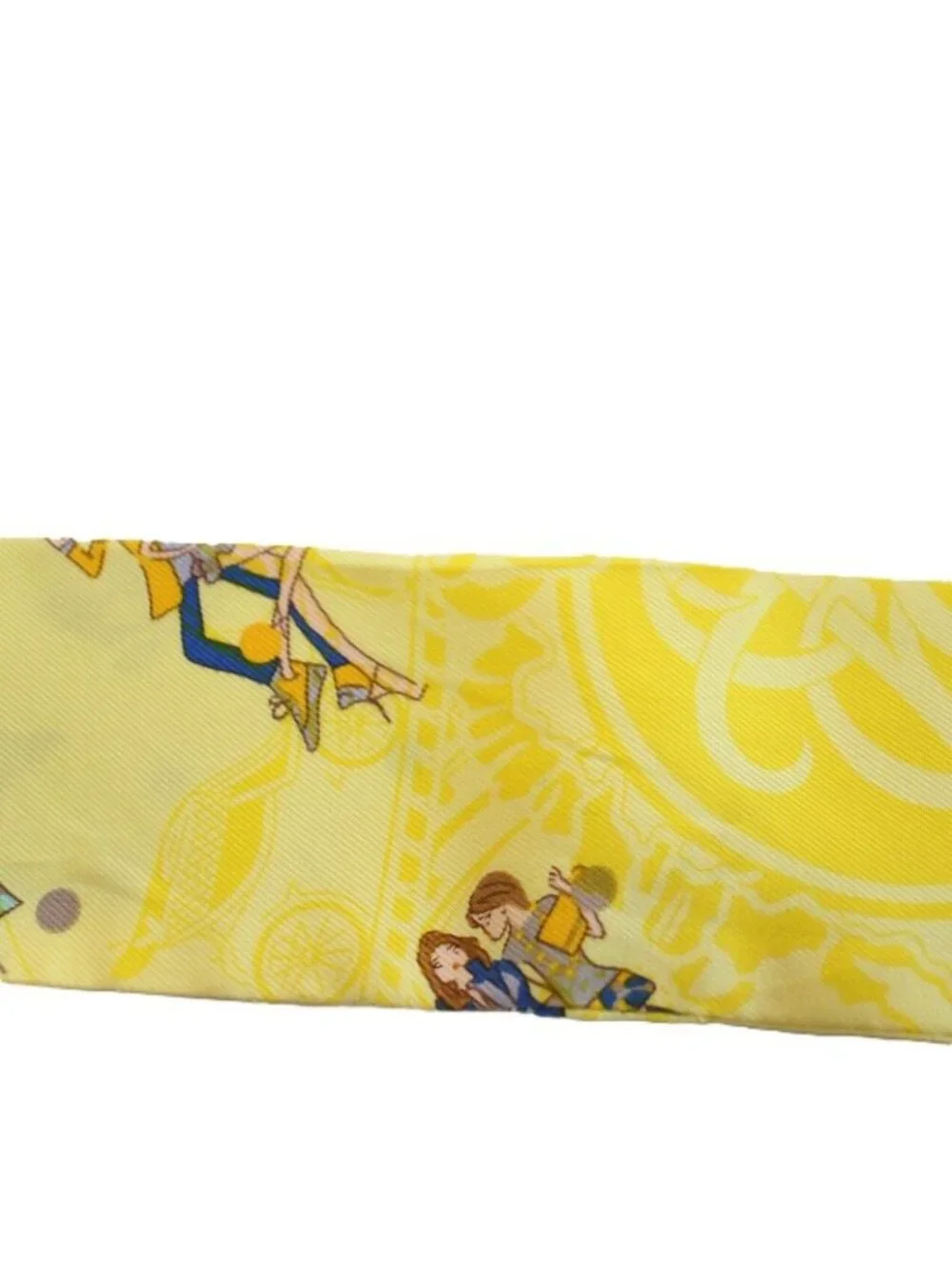 Hermes Twilly Exlibris Parisienne Silk Yellow Scarf - Picture 9 of 10